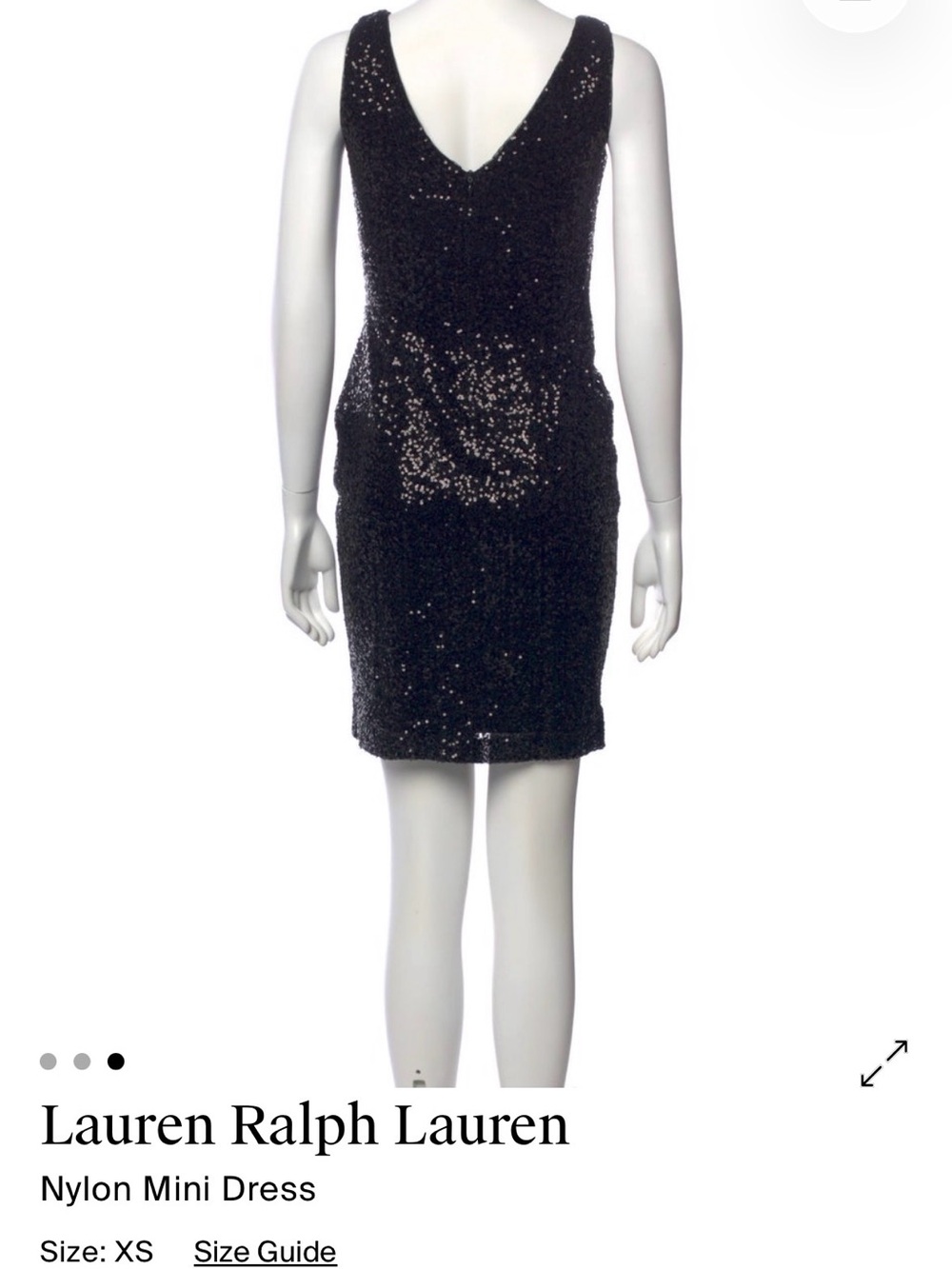 Lauren Ralph Lauren Black Sequin Cocktail Dress 2P Petite
